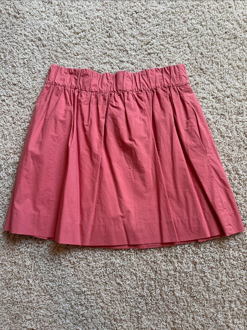 J. Crew Gathered Cotton Skirt - Coral Pink
